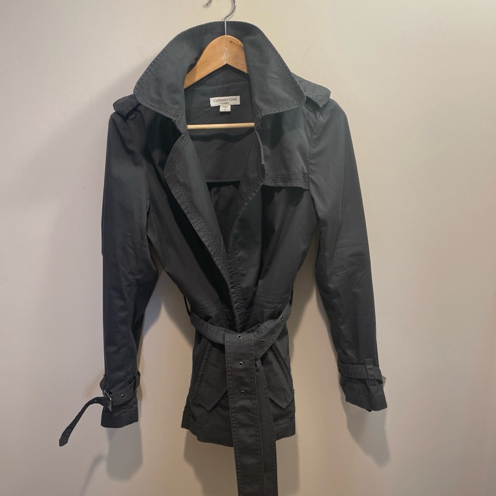 Coldwater Creek Charcoal Trench Coat